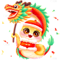 蛇年春节立体渐变可爱感插画蛇IP生肖元素