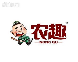 新疆干果特产农趣品牌商标设计人物logo