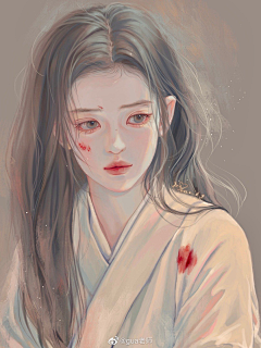 碎觉小超人采集到美人＃手绘  插画