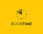 Book Time - Logo Design - Logomark, Logotype, Mark, Clock, Time, Open Book, Pages, Clever, Black, Yellow: 