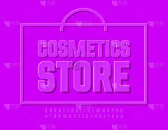 粉色,商店,矢量,字母,化妆用品,数字,极简构图,字母表次序,大写字母