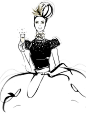 【国际时装画家Megan Hess的插画作品】
Megan Hess是一名时尚插画师，很多品牌比如Chanel, Dior, Cartier以及Tiffany & Co都邀请她进行过创作。这是她用钢笔完成的手绘，而事实上，每幅手绘稿的背后都有一个小小的故事。