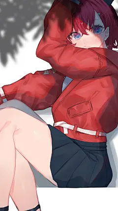 萌系俏皮动漫制服少女手机壁纸