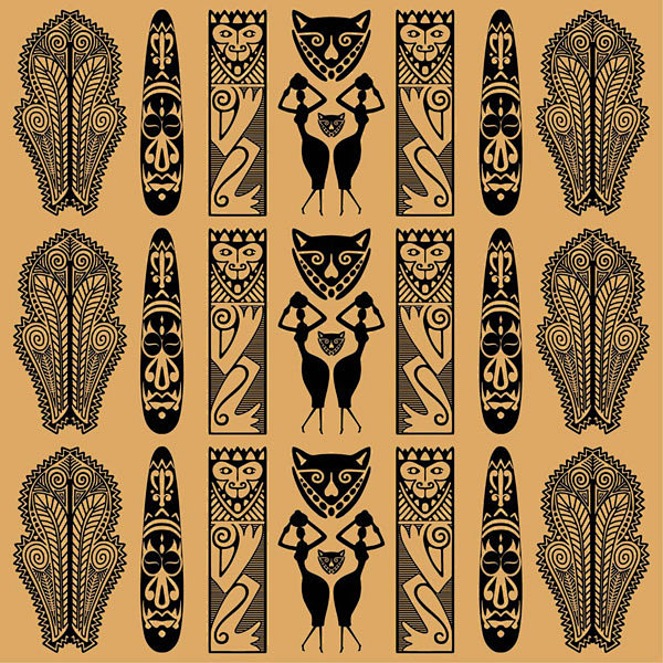 非洲古老装饰纹样矢量素材
