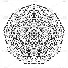 抽象的黑白曼陀罗图案。矢量插图。