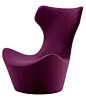 High-back swivel #armchair GRANDE PAPILIO by B&B Italia | #design Naoto Fukasawa #purple @bebitalia