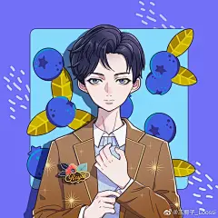 人物插画 水果少年 二次元 动漫 潮流插画 男生