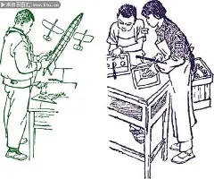 学生手工课插画
