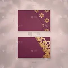 勃艮第名片与希腊黄金图案为您的联系人。