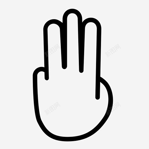 三个手指手指滑动图标 icon 标识 标...