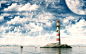 bright clouds illustrations islands lighthouses wallpaper (#103123) / Wallbase.cc