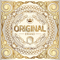 Golden ornate art deco vintage emblem