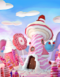 Candy houses on Behance<a class="text-meta meta-mention" href="/www51mgcloudcom/">@美工云</a>#c3d设计欣赏##3D大图高清图#