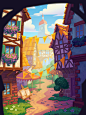 Background environments for Bubble Birds 4 on Behance