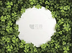 三叶草的背景与空白卡片