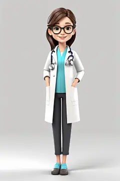 卡通医学护士医生人物模型