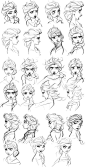 Frozen concept art - Elsa   Look at the range of emotions! This is why Disney is the best!