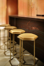 Bar stools ideas, brass and upholstery. See also: http://www.brabbu.com/en/inspiration.php: 