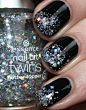 Black nails w/ glitter tips!