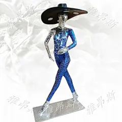 免运费马赛克女模特雕塑黄金摆设酒吧KTV装饰工艺品落地人物摆件-淘宝网