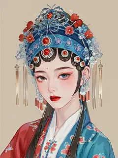 戏曲花旦｜插画 - 小红书