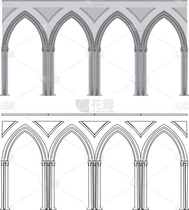 哥特式风格,拱门,自然立柱,欧洲,罗马,...