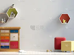 柔和的孩子的房间。游戏室。现代风格。3 d演示。墙模型