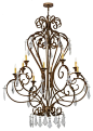 Elysse 6-Light Chandelier, Gold Dust - Mediterranean - Chandeliers - by Varaluz : Dressed in the finest finery, Elysse is the girl next door?if by next door you mean The Palace of Versailles. Her ringlets of gold are tousled temptresses. Her