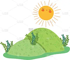 可爱的,日光,地形,热,天气,公园,春天,夏天,露营,绘制