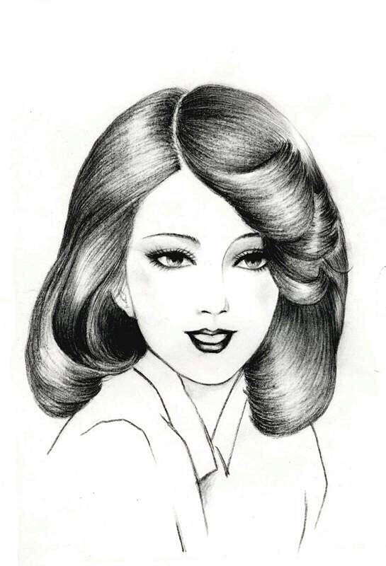 画家岳庆祝素描美女头发的画法生动质感强