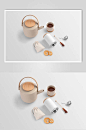 白色茶罐茶叶VI样机-众图网