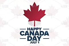 加拿大国庆日快乐。7月1日。节日的概念。模板的背景，旗帜，卡片，海报与文字题词。向量EPS10插图。