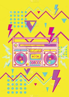 Boom box时髦多彩的音乐设计