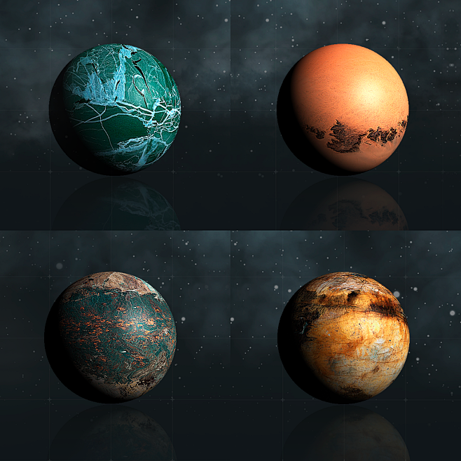 Planets render 3d