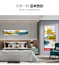 新中式卧室装饰画主卧床头背景墙面画现代简约壁画大气轻奢挂画-tmall.com天猫