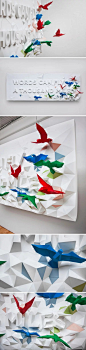 Words Can Fly: A 3D Typographic Poster 这个漂亮的字体设计海报…+加意