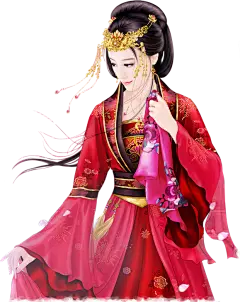手绘古风人物系列---女PNG、免抠人物、古风免抠图、唯美古风 (579×728)