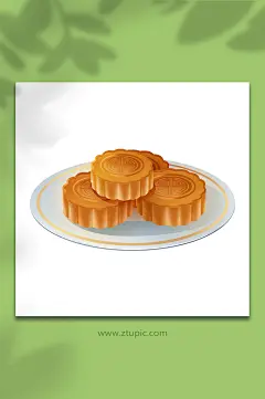 月饼糕点中秋秋天秋季传统美食元素插画