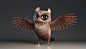 Mc Donalds - Happy Book - Owl, Bruno Coimbra : Owl model, textures and yeti feathers (with planes)