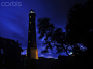 Lighthouse at night, Borkum, East Frisian Islands, North Sea, Lower Saxony, Germany, Europe