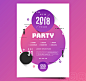 2018新年派对传单|紫色2018年新年派对宣传单矢量图,2018年,紫色,新年派对,宣传单,矢量图,AI格式