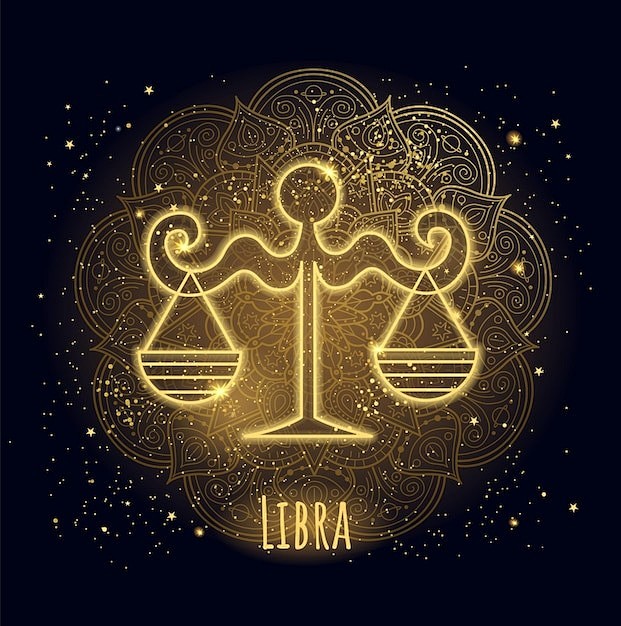 十二星座天秤座矢量图设计素材
