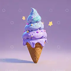 奇幻冰淇淋甜筒Ai插画海报背景高清图片素