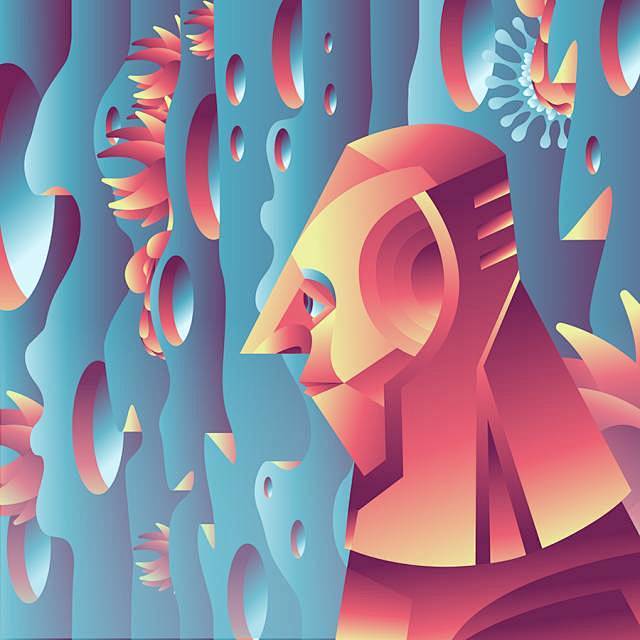 一组优秀的色彩奇妙渐变插画设计 : 这是...