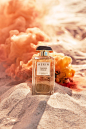 香水-沙滩-沙漠-橘红-产品-拍摄-场景图