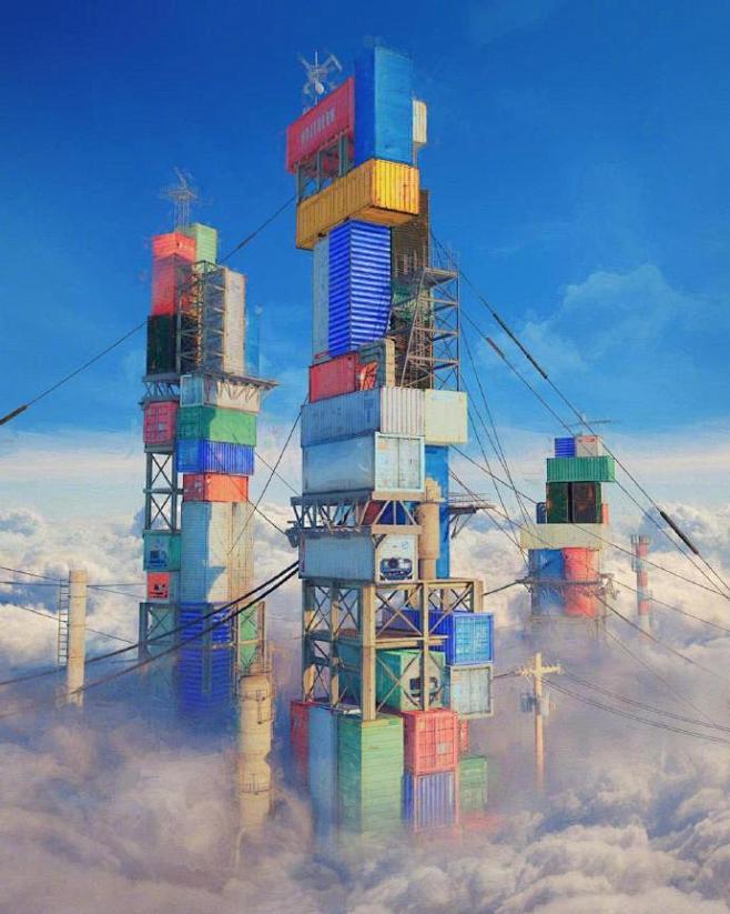 “末世科技巨头” 来自数字艺术家 Mik...