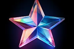 炫彩光学星星五角星图片