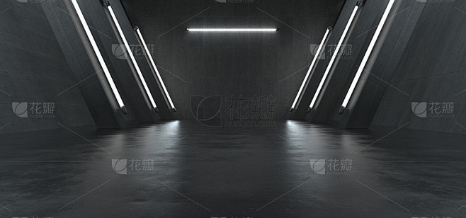 高级背景高端场景混凝土墙3D渲染展位展厅...
