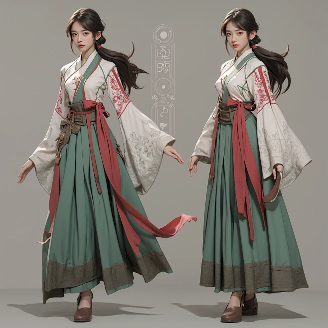 AI古风武侠角色插画素材 国风人物服装设计 影视游戏角色概念设定-淘宝网-花瓣网