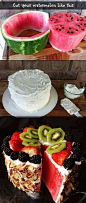 Healthy Watermelon Cake!! What an awesome idea!